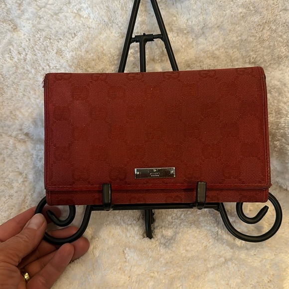 Gucci Burnt Orange Canvas Wallet - Picture 1 of 12